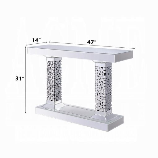 Acme Kachina Mirrored & Faux Gems Console Table - Image 7