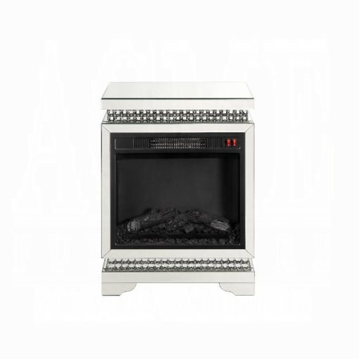 Acme Lotus Mirrored, Faux Ice Cube Crystals Fireplace - Image 2