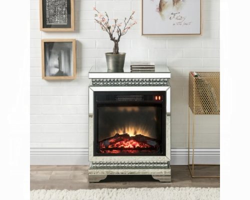 Acme Lotus Mirrored, Faux Ice Cube Crystals Fireplace