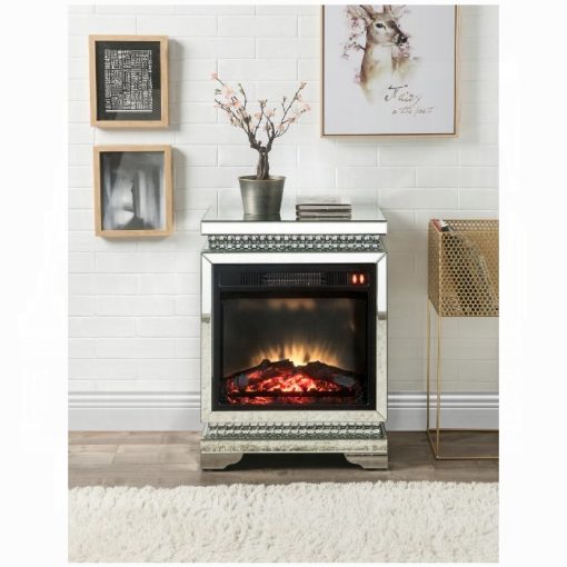 Acme Lotus Mirrored, Faux Ice Cube Crystals Fireplace
