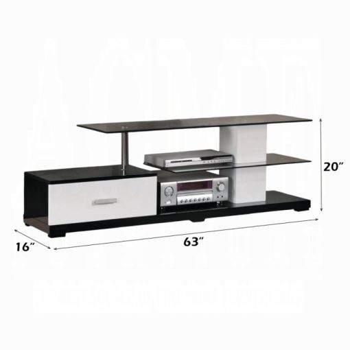 Acme Ivana White & Black TV Stand - Image 2