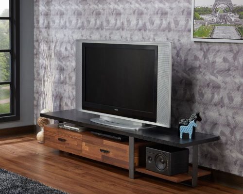 Acme Elling Walnut & Black TV Stand