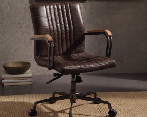 Acme Joslin Distress Chocolate Top Grain Leather Office Chair