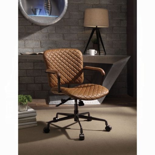 Acme Josi Coffee Top Grain Leather Office Chair