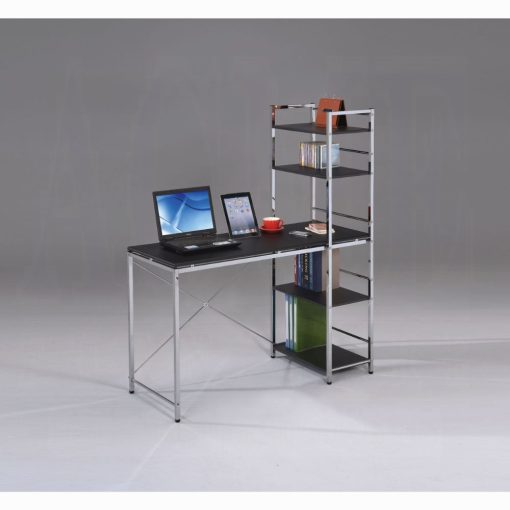 Acme Elvis Black & Chrome Writing Desk with Shelves