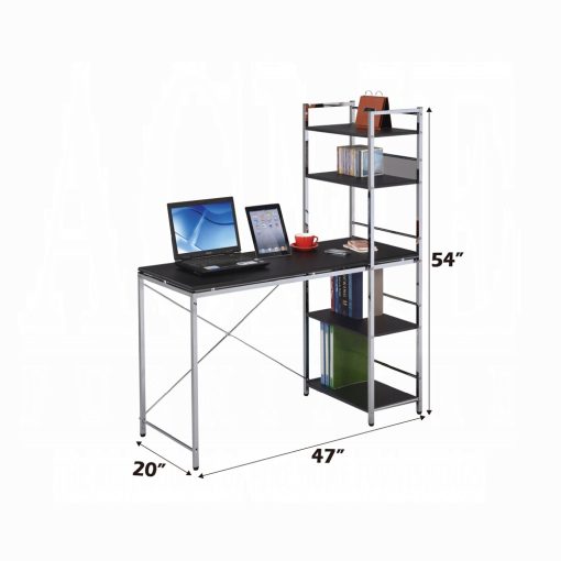 Acme Elvis Black & Chrome Writing Desk with Shelves - Image 3