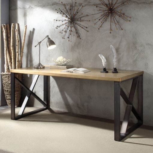 Acme Jennavieve Gold Aluminum Executive Writing Desk