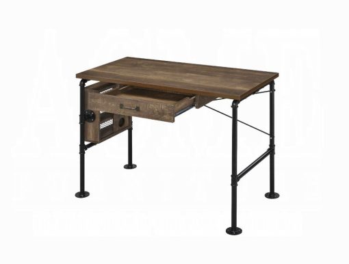 Acme Endang Weathered Oak & Black Writing Desk - Image 3