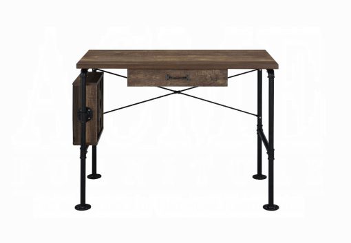 Acme Endang Weathered Oak & Black Writing Desk - Image 7