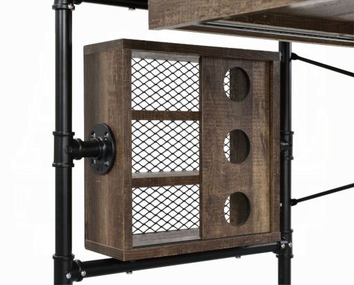 Acme Endang Weathered Oak & Black Writing Desk - Image 4