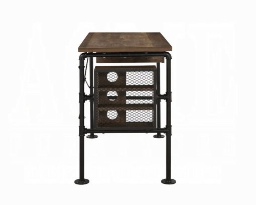 Acme Endang Weathered Oak & Black Writing Desk - Image 5