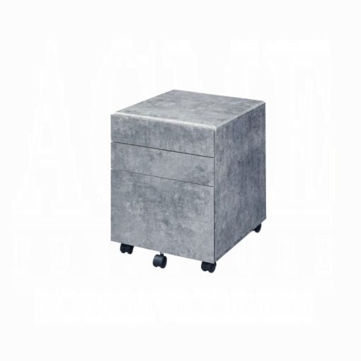 Acme Jurgen Faux Concrete & Silver File Cabinet - Image 2