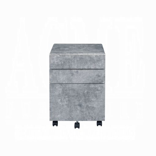 Acme Jurgen Faux Concrete & Silver File Cabinet - Image 3