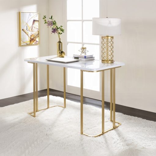 Acme Estie White & Gold Writing Desk(Same AC00902)