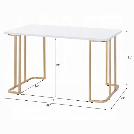 Acme Estie White & Gold Writing Desk(Same AC00902) - Image 5