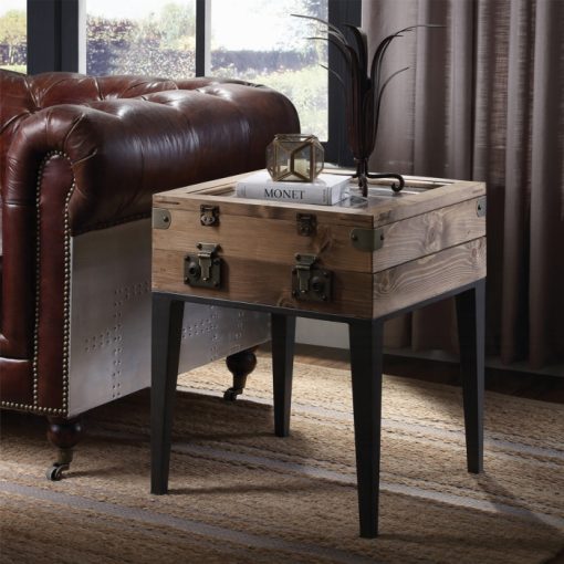 Acme Kolin Rustic Oak & Matte Gray Accent Table