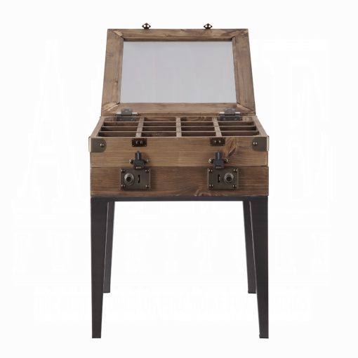 Acme Kolin Rustic Oak & Matte Gray Accent Table - Image 4
