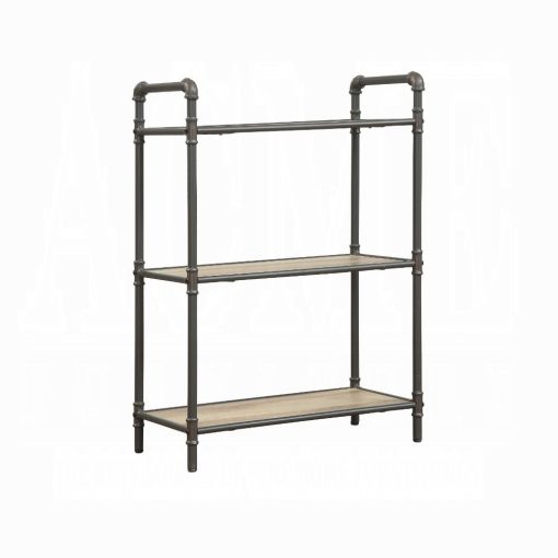 Acme Itzel Antique Oak & Sandy Gray BookShelf - Image 2