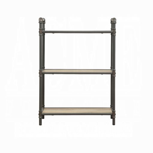 Acme Itzel Antique Oak & Sandy Gray BookShelf - Image 3