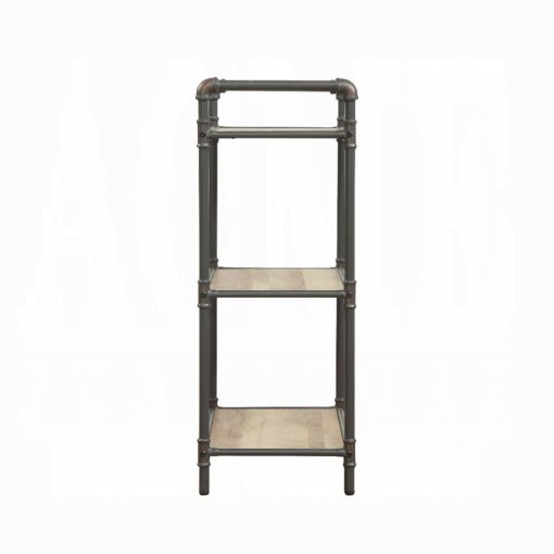 Acme Itzel Antique Oak & Sandy Gray BookShelf - Image 4