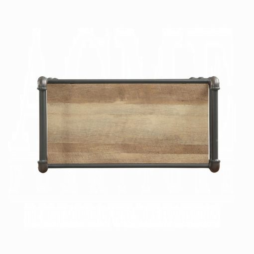 Acme Itzel Antique Oak & Sandy Gray BookShelf - Image 5