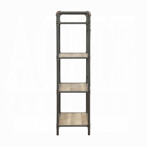 Acme Itzel Antique Oak & Sandy Gray BookShelf - Image 11