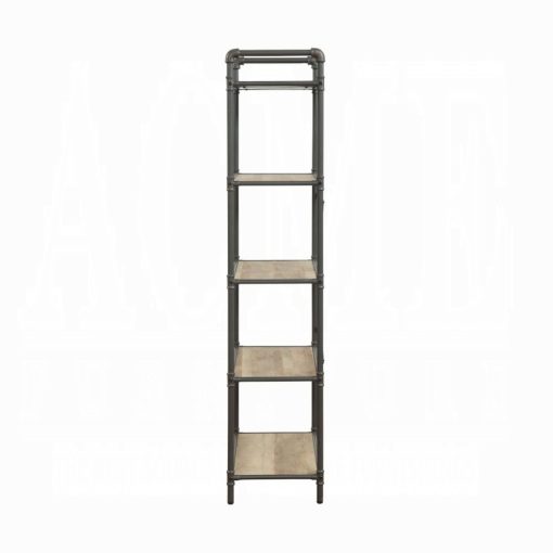 Acme Itzel Antique Oak & Sandy Gray BookShelf - Image 18