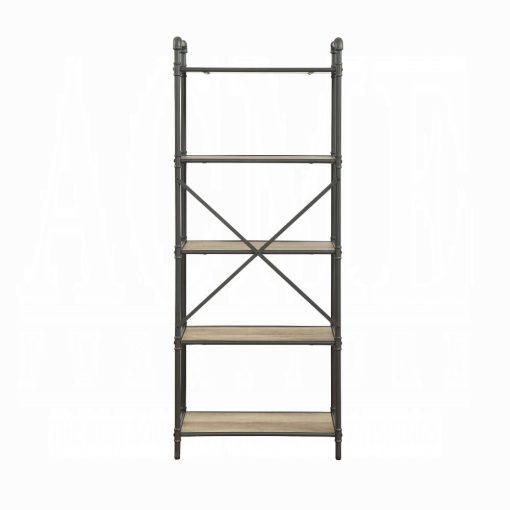 Acme Itzel Antique Oak & Sandy Gray BookShelf - Image 19