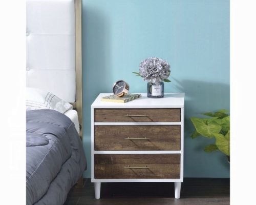 Acme Lurel White & Weathered Oak Accent Table