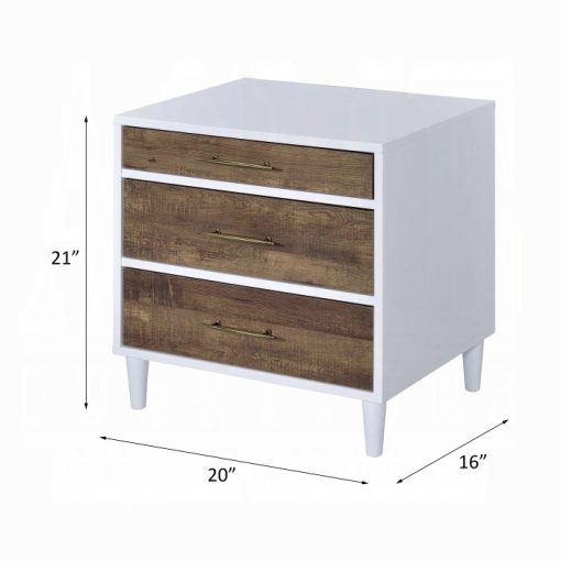 Acme Lurel White & Weathered Oak Accent Table - Image 2