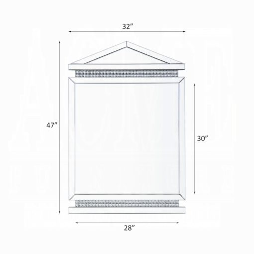 Acme Lotus Mirrored, Faux Ice Cube Crystals Accent Mirror - Image 2
