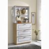 Acme Hewett Light Oak & White Shoe Cabinet