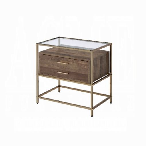 Acme Knave Walnut & Champagne Accent Table - Image 2