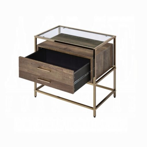 Acme Knave Walnut & Champagne Accent Table - Image 3