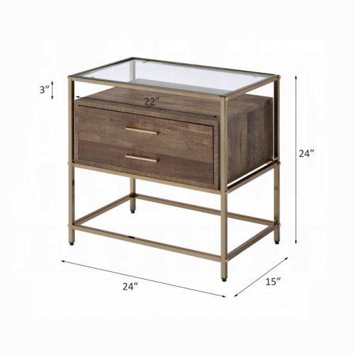 Acme Knave Walnut & Champagne Accent Table - Image 6