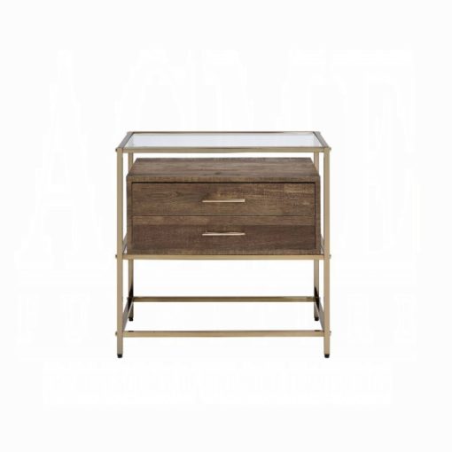 Acme Knave Walnut & Champagne Accent Table - Image 5