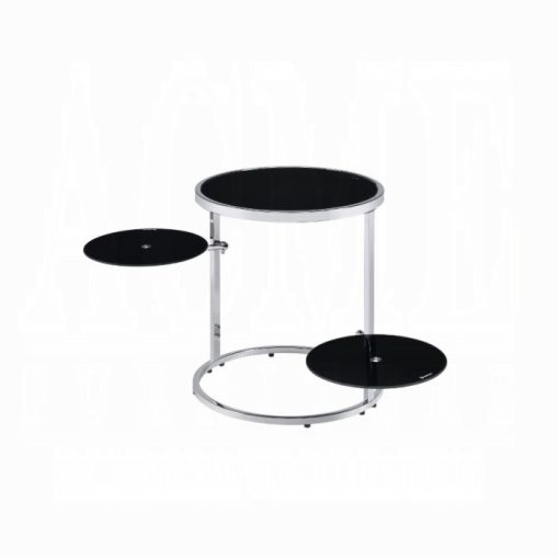 Acme Lynch Black & Chrome Accent Table - Image 2