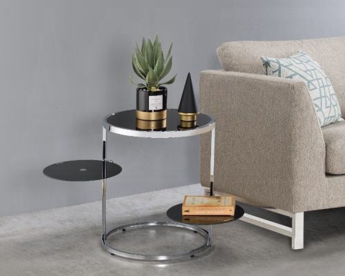 Acme Lynch Black & Chrome Accent Table
