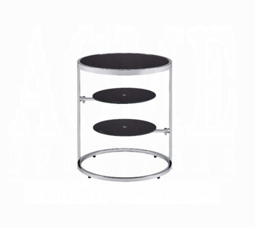 Acme Lynch Black & Chrome Accent Table - Image 3