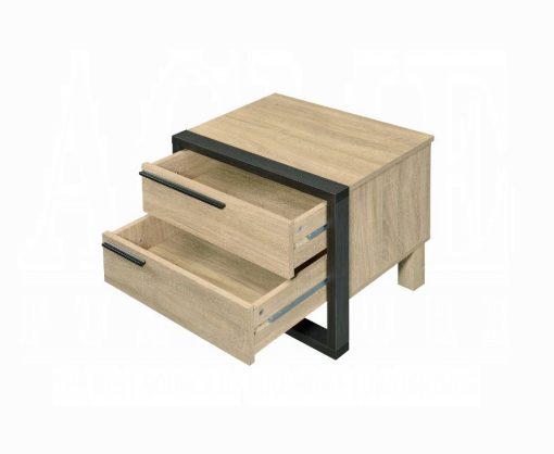 Acme Erasto Oak & Black Accent Table - Image 3