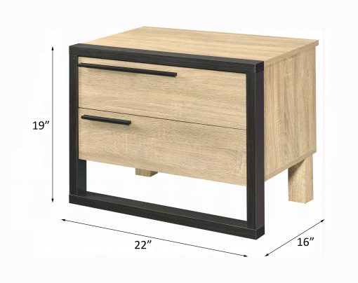 Acme Erasto Oak & Black Accent Table - Image 6