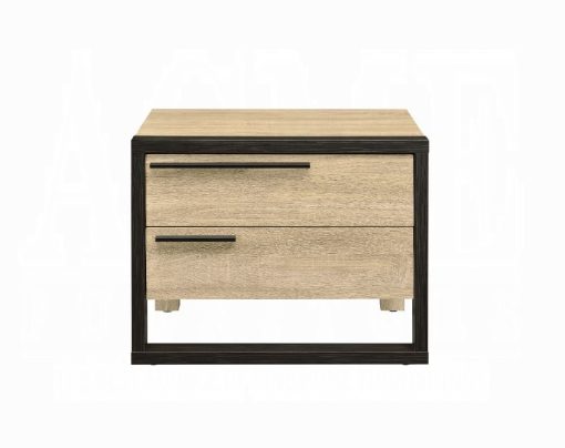 Acme Erasto Oak & Black Accent Table - Image 5