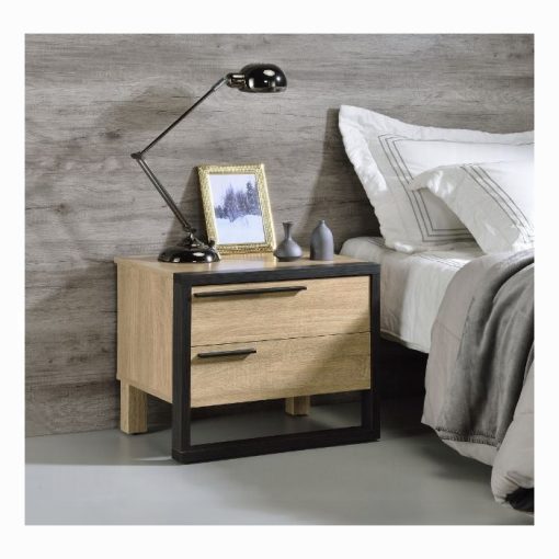 Acme Erasto Oak & Black Accent Table