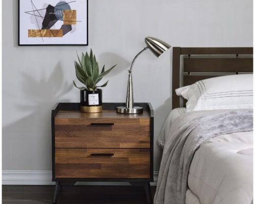 Acme Jiranty Walnut & Black Accent Table