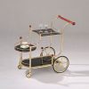 Acme Lacy Gold Plated & Black Glass Serving Cart