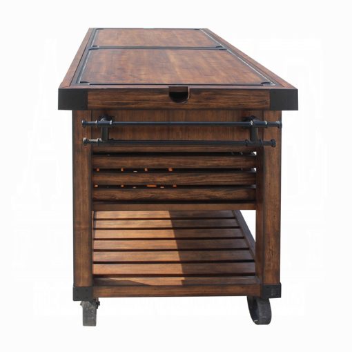 Acme Kaif Distressed Chestnut Kitchen Cart - Image 4
