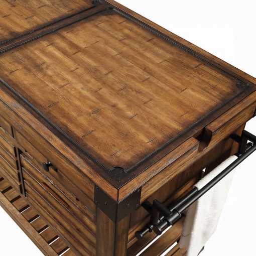 Acme Kaif Distressed Chestnut Kitchen Cart - Image 8