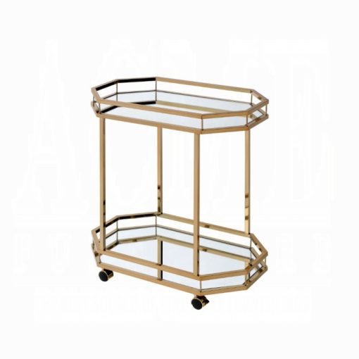 Acme Lacole Champagne & Mirror Serving Cart - Image 2