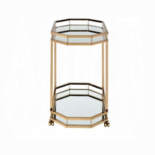 Acme Lacole Champagne & Mirror Serving Cart - Image 3