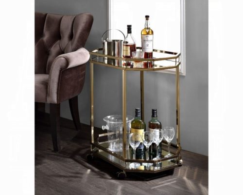 Acme Lacole Champagne & Mirror Serving Cart